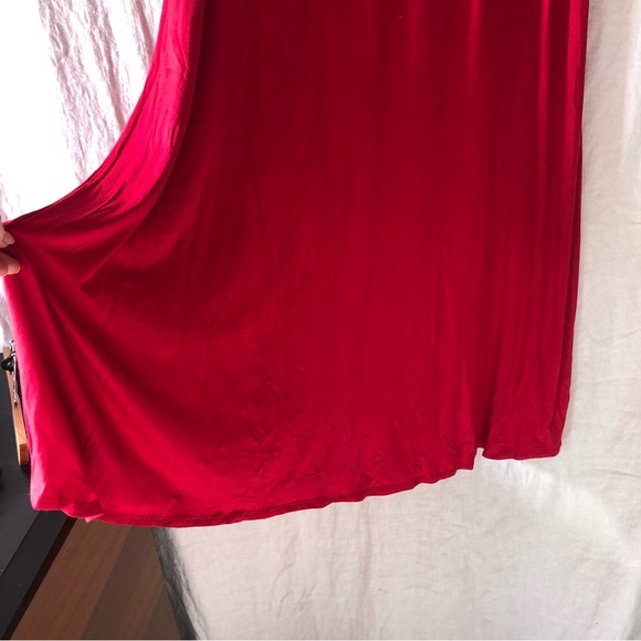 Lock & Love cherry red maxi skirt stretch and flare design size M - Picture 2 of 5